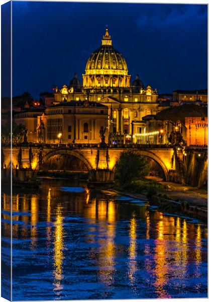 The Vatican At Night Canvas Print by Chris Lord