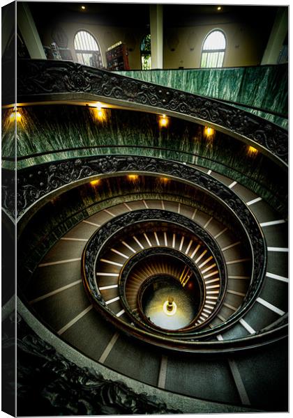 The Vatican Spiral Staircase Again Canvas Print by Chris Lord