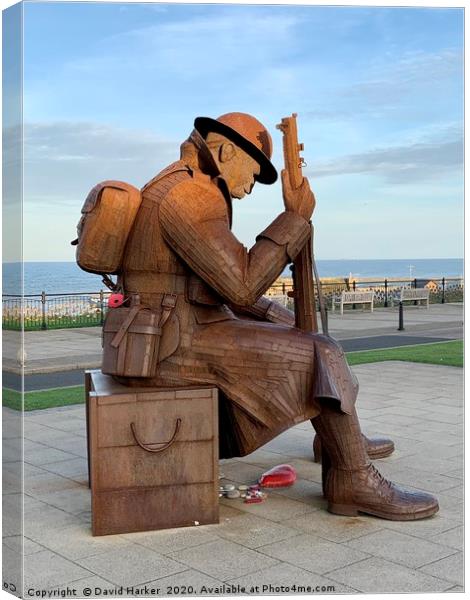 Tommy Statue, Seaham Canvas Print by David Harker