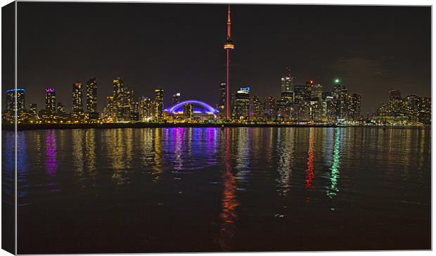 Toronto By Night Canvas Print by Lynne Morris (Lswpp)