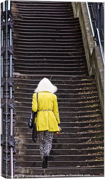 The Girl In The Yellow Coat Canvas Print by Lynne Morris (Lswpp)