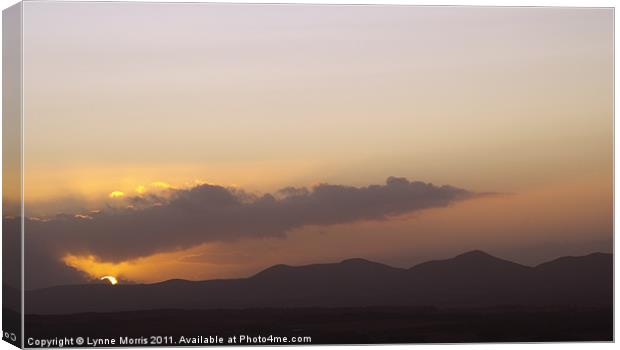 Sunset Over The Pentland Hills Canvas Print by Lynne Morris (Lswpp)