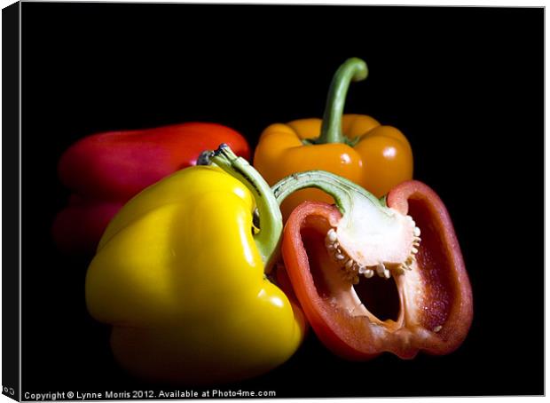 Peppers Canvas Print by Lynne Morris (Lswpp)