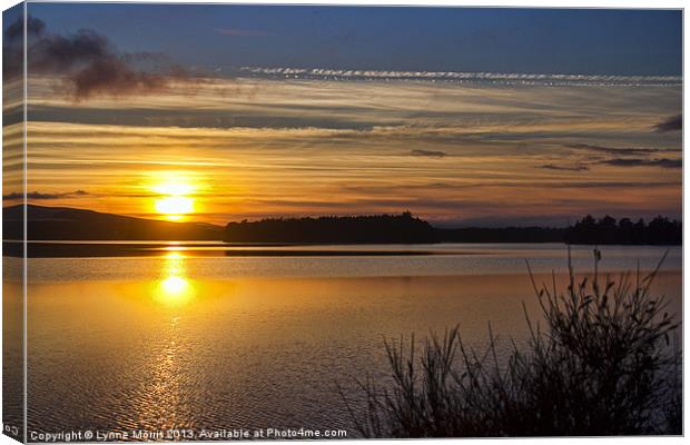 Sunset Over Gladhouse Reservoir Canvas Print by Lynne Morris (Lswpp)