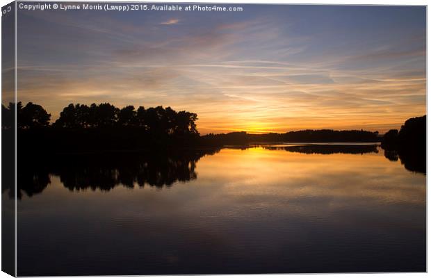  Early Sunset over Gladhouse Reservoir, Midlothian Canvas Print by Lynne Morris (Lswpp)