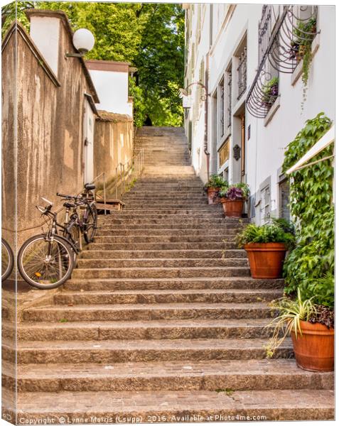 Steps and Bikes Canvas Print by Lynne Morris (Lswpp)
