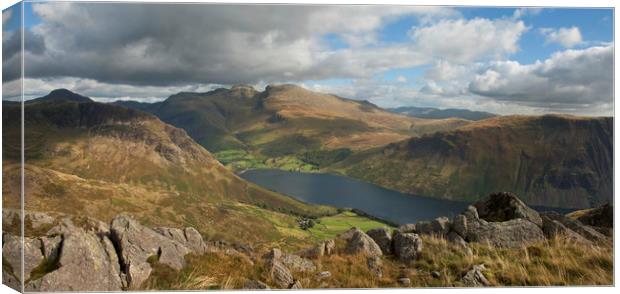 Wastwater and Scafell Pike  Canvas Print by Eddie John