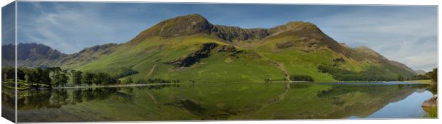 Buttermere panorama lake district Canvas Print by Eddie John