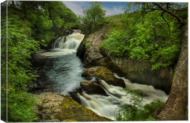 Beezley falls  - Yorkshire dales  Canvas Print by Eddie John