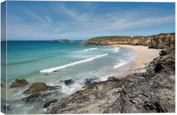 Godrevy beach Cornwall Canvas Print by Eddie John