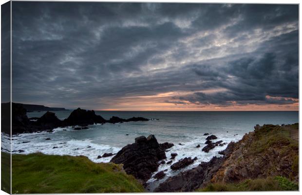 Dusk at Hartland Quay Canvas Print by Eddie John