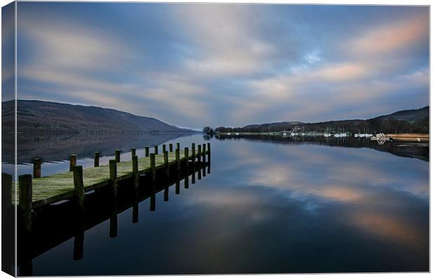 Coniston Jetty Canvas Print by John Hare