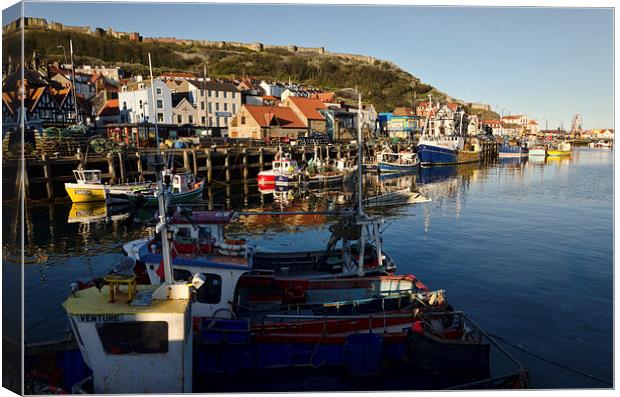 Scarborough Harbour Canvas Print by John Hare