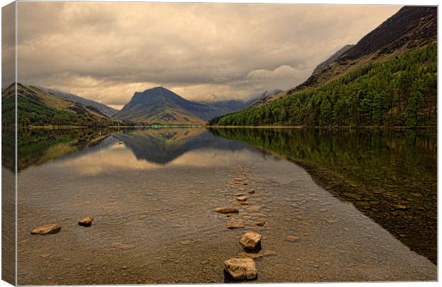 Over Buttermere To Fleetwith Pike Canvas Print by John Hare