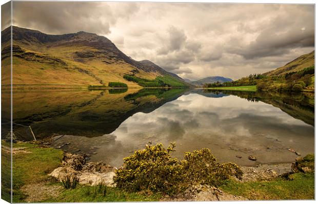 Buttermere Reflections Canvas Print by John Hare