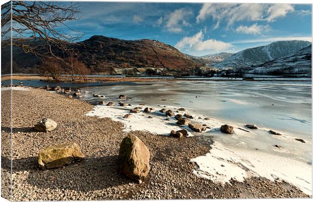 Brotherswater Winter Canvas Print by John Hare