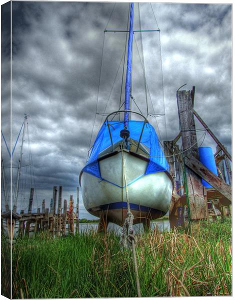 Grounded Yacht - Skippool Creek, Canvas Print by Victoria Limerick