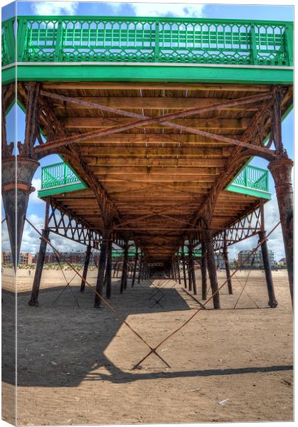 What Lies Beneath - St Annes Pier Lytham Canvas Print by Victoria Limerick