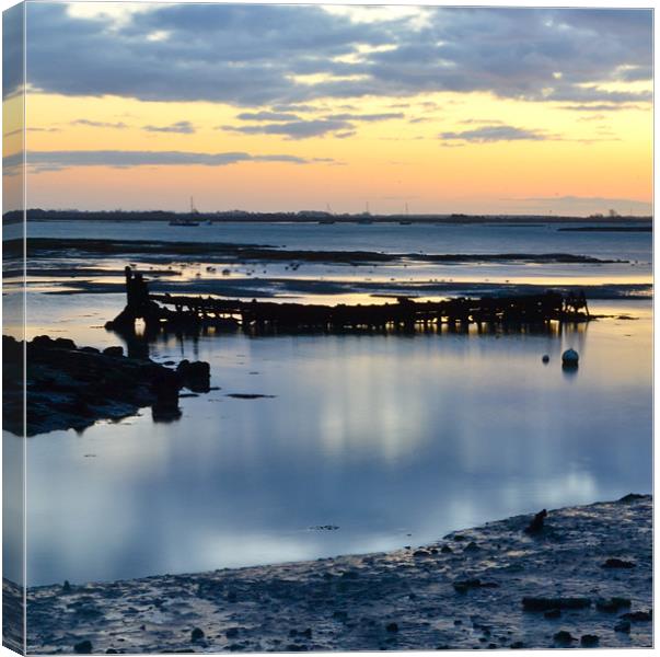 Wreck of 'The Langstone' Canvas Print by richard jones