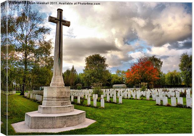 La Brique Military Cemetary. Canvas Print by Lilian Marshall