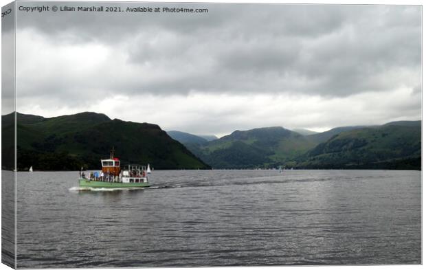 The Lake at Ullswater.  Canvas Print by Lilian Marshall