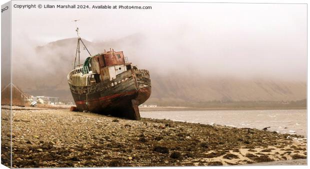 MV Dayspring  at Corpach. Canvas Print by Lilian Marshall