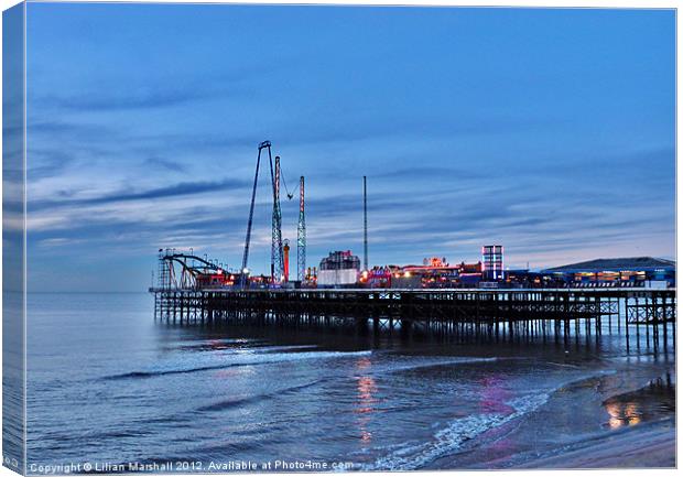 South Pier at Dusk Canvas Print by Lilian Marshall