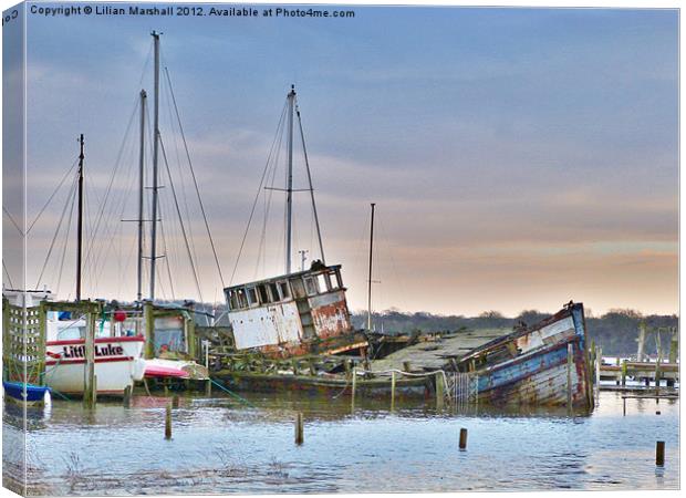 High Tide at the Creek. Canvas Print by Lilian Marshall