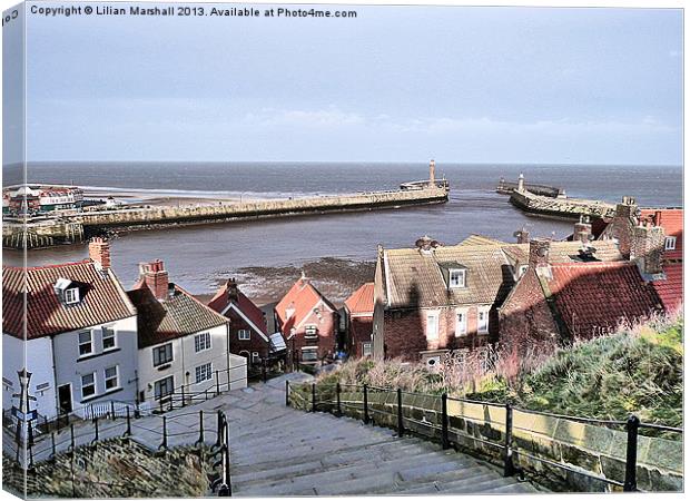 Harbour View Whitby. Canvas Print by Lilian Marshall
