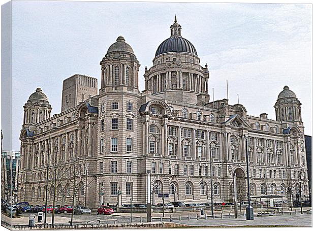 Port of Liverpool Building. Canvas Print by Lilian Marshall