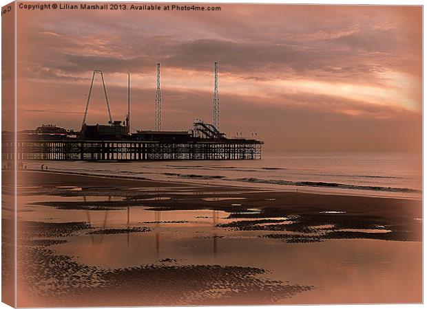 South Pier at Sunset Canvas Print by Lilian Marshall