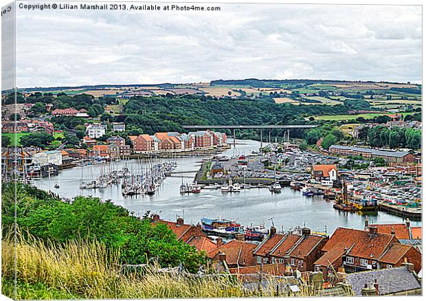 Whitby Harbour. Canvas Print by Lilian Marshall