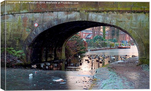 Myerscough Hall Bridge-No 45 Canvas Print by Lilian Marshall