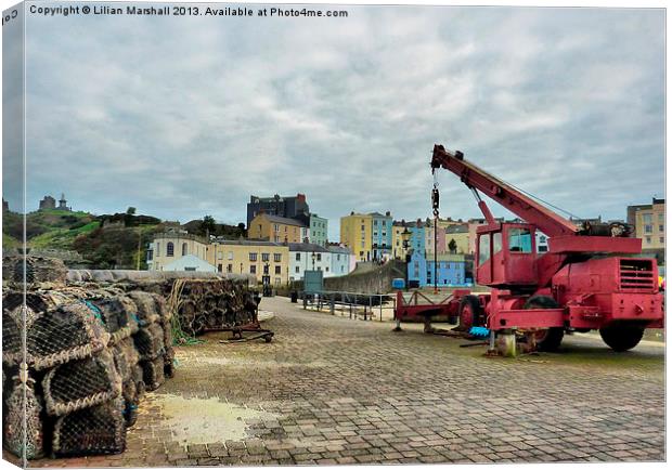 Busy Tenby Harbour. Canvas Print by Lilian Marshall
