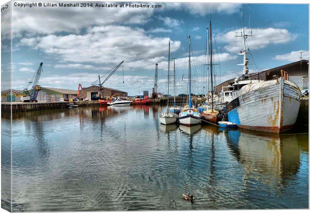 Glasson Dock Canvas Print by Lilian Marshall