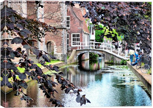 Canals at Delft. Canvas Print by Lilian Marshall