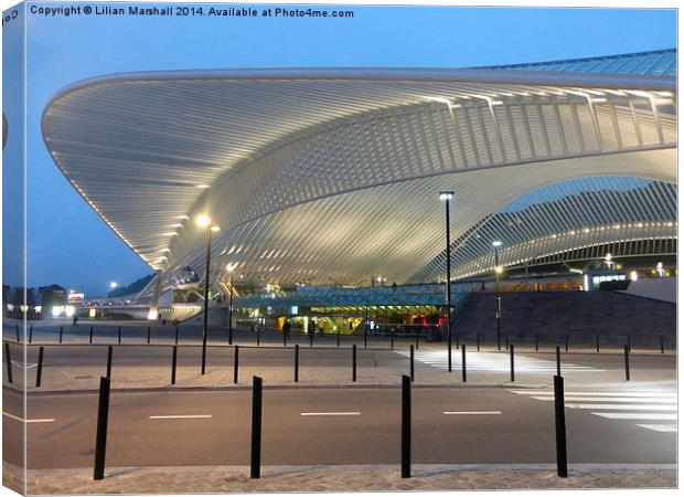 Liege Railway Station. Canvas Print by Lilian Marshall