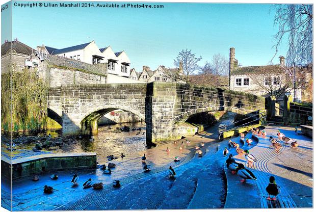 The Packhorse Bridge .  Canvas Print by Lilian Marshall