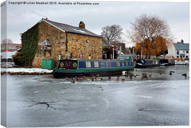  The Frozen Garstang Canal. Canvas Print by Lilian Marshall