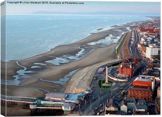  Birds Eye view of Blackpool Canvas Print by Lilian Marshall