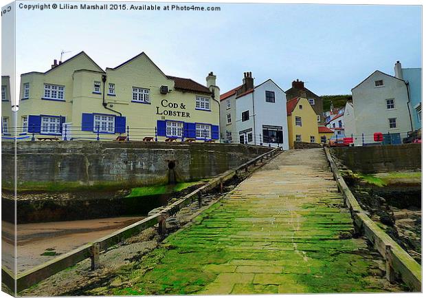  Staithes Harbour. Canvas Print by Lilian Marshall