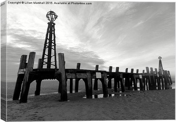  St Annes Pier in Black and White  Canvas Print by Lilian Marshall