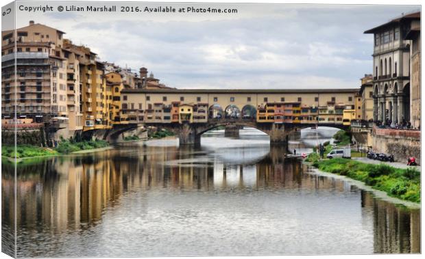 Ponte Vecchio Florence. Canvas Print by Lilian Marshall