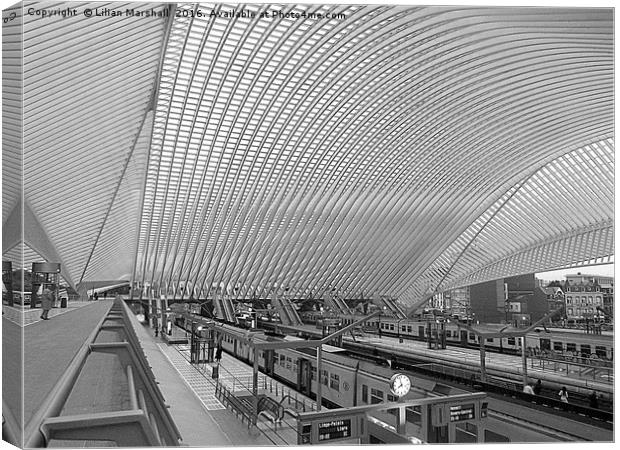 Liege -Guillemins Railway Station. Canvas Print by Lilian Marshall