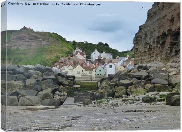 Staithes Fishing Village Canvas Print by Lilian Marshall