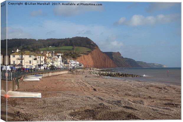 Salcombe Hill, Sidmouth.  Canvas Print by Lilian Marshall