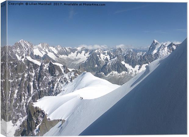 Aiguille Du Midi Chamonix Canvas Print by Lilian Marshall