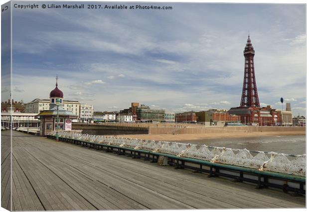 Blackpool Promenade from North Pier.  Canvas Print by Lilian Marshall
