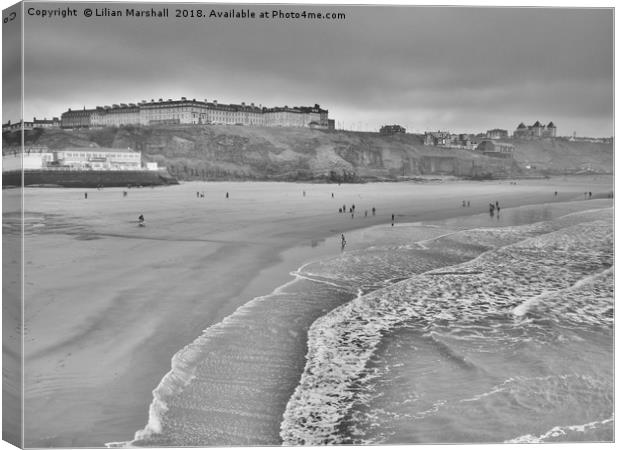 West Cliff Whitby.  Canvas Print by Lilian Marshall