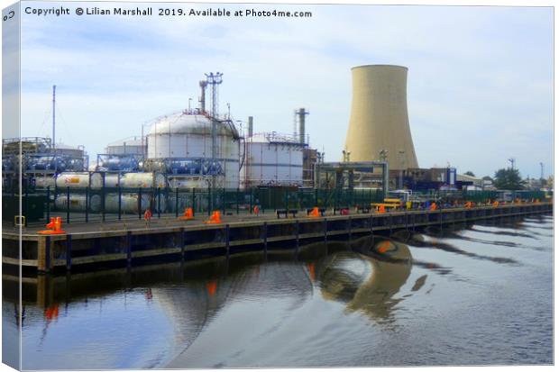 Stanlow Oil Refinery. Canvas Print by Lilian Marshall